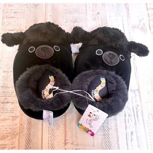 Squishmallows Black Poodle Sheep Plush Slippers Kids Size 13/1 New With Tags